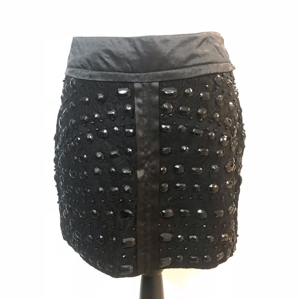 Black Mini Skirt with Gems